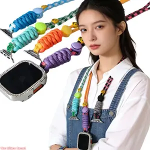Woven Adjustable Lanyard Watch Band, Elastic Comfortable Replacement Wrist Strap 38/40/41/42/44/45/46/49mm For Outdoor Daily Use Fits Apple Watch Series 1 To S11 SE Ultra (No Watch) Halloween