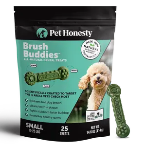 Brush Buddies All-Natural + Long Lasting Dental Treats for Small Sized Dogs - 25 Count