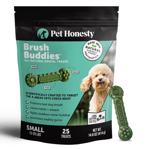 Brush Buddies All-Natural + Long Lasting Dental Treats for Small Sized Dogs - 25 Count