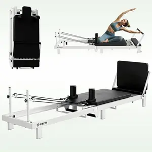 PAETA Pilates Reformer, 86" Foldable Reformer Pilates Machine for Home Use, with Dual Resistance- Springs and Cords, Pilates Equipment for Home Workouts with Jump Board, up to 400 LBS