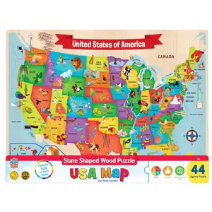 USA Map - 44 Piece Wood Jigsaw Puzzle USA Map - 44 Piece Wood Jigsaw Puzzle
