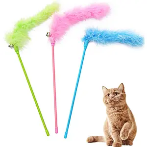 Wand Toys, 3 count Interactive  Wands Colorful  Teaser Wand with Bell for Cats and Kitties