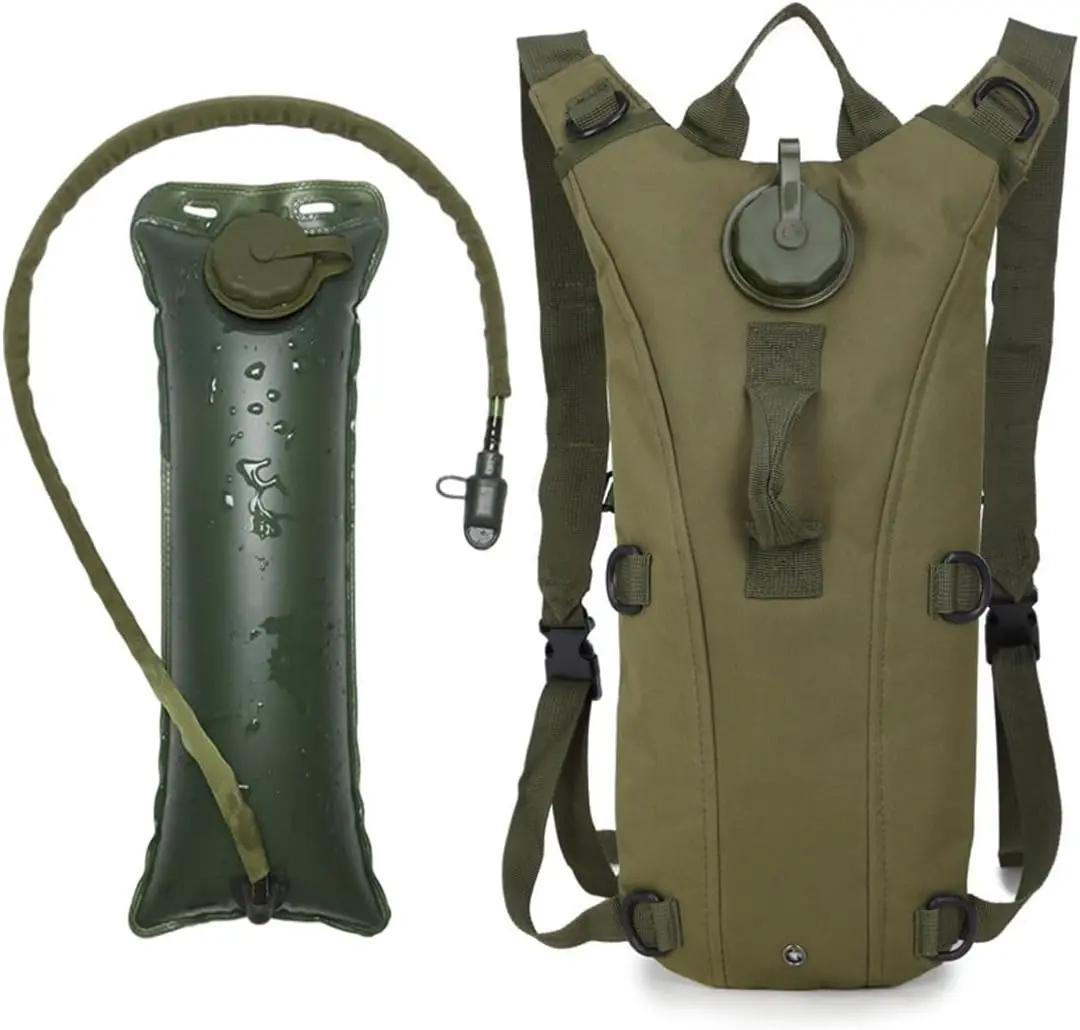 Tactical Hydration Backpack 101.44 oz Water Bag with Adjustable Straps Lightweight Outdoor Duffel for Hiking Running Cycling Camping