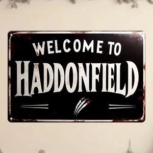 7.9"X11.9" Vintage-Style "Welcome To Haddonfield" Tin Sign - High-Definition Print Perfect For Home, Cafe, Bar, Garage & Garden Decor - Ideal Gift