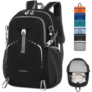 35L Lightweight Packable Backpack – Durable Foldable Daypack for Travel, Hiking, and Gym (Black)