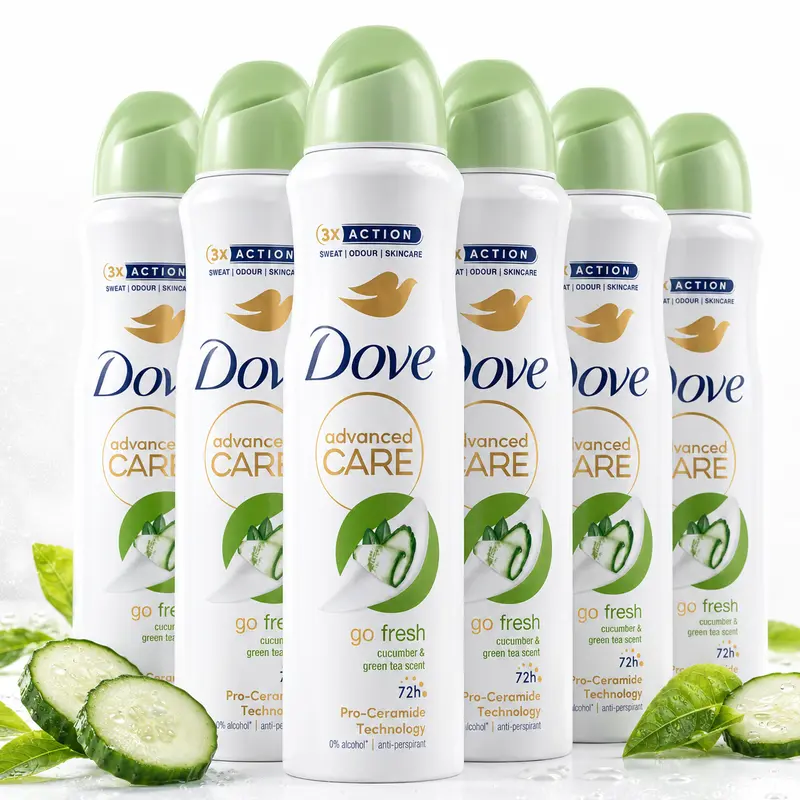 Dove Women's Advanced Care Liquid Antiperspirant Deodorant Spray - Female, 72HR Odor Protection with Ceramides, Soothing Cucumber & Green Tea Scent for Sensitive Skin, 5oz, Beauty Products