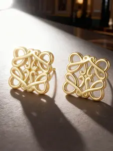 Women's Geometric Hollow Out Irregular Earrings, Geometric Pattern Hollow Design Irregular Shape, High-End Fashion Jewelry, Trendy and Elegant Ear Accessories