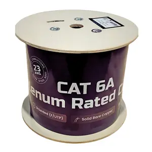ETL Listed Cat6a F/UTP CMP 100% Solid Bare Copper Ethernet Cable
