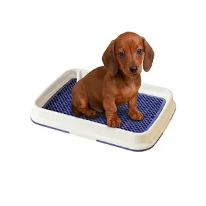 Dog Toilet Training Flat Grid Pet Potty for Puppies Small Dogs Teddy Bichon Frise Sausage Dog Urinal Bowl, Durable & Easy Clean Design