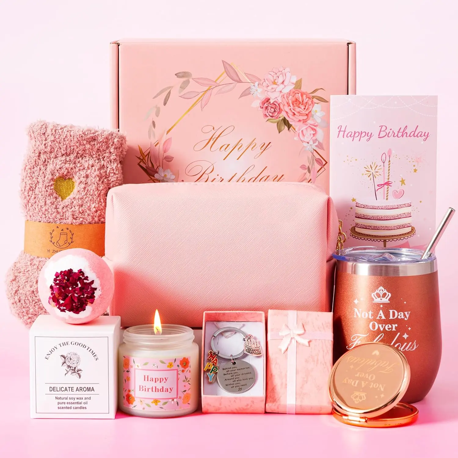 Birthday Gifts for Women,Unique Happy Birthday Gift for Her, Relaxation Spa Bath Birthday Gift Baskets for Female ,Gifts Ideas Box Set for Mom Sister Friends Wife Aunt mini