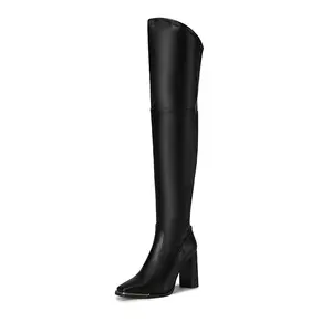Dream Pairs Women's Square Toe High Heel Over The Knee Boots