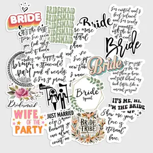 Sticker Pack 20 pcs Bridal Party Stickers, Wedding Celebration Vinyl Decals