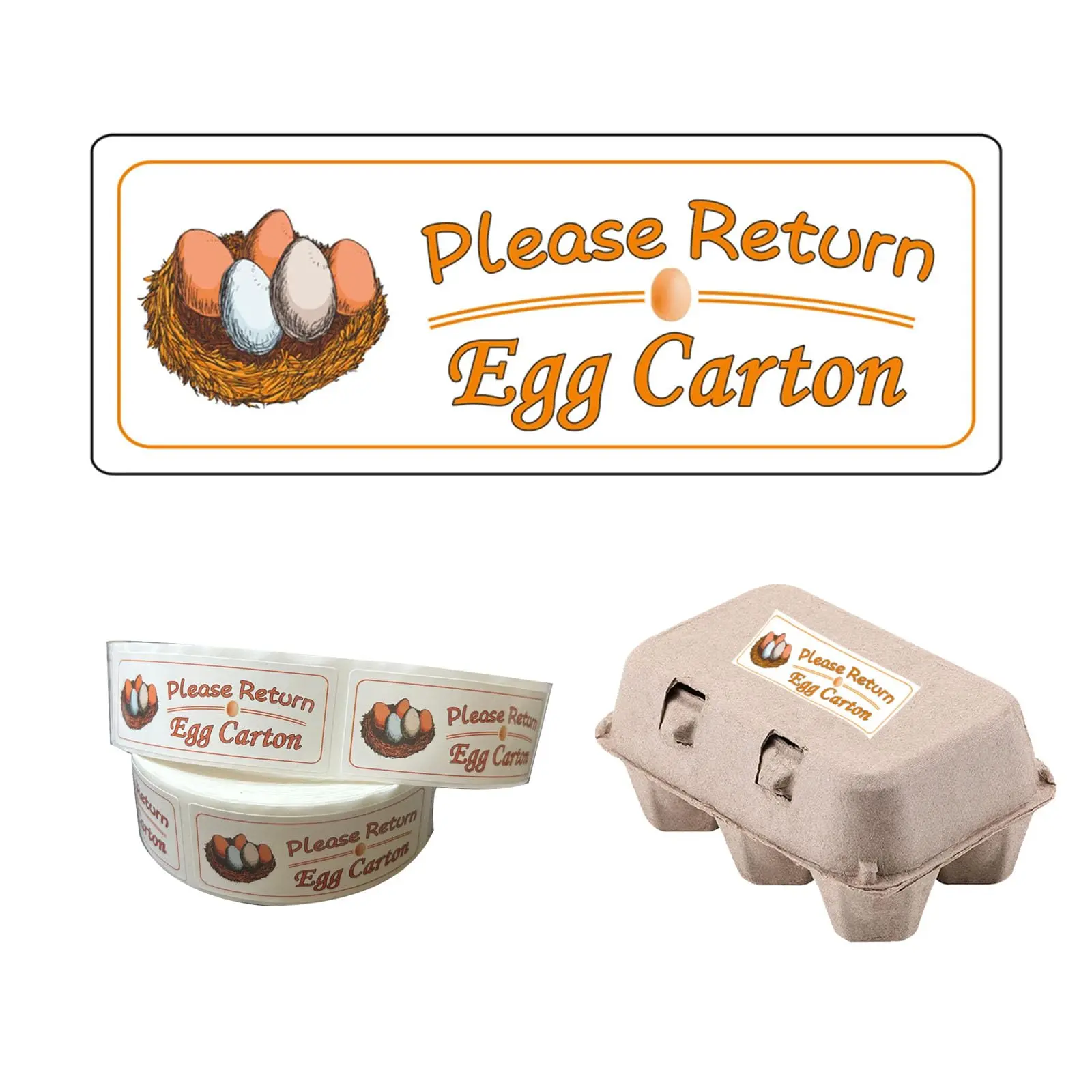 500pcs Please Return Egg Carton Tag Stickers 1x2.5inch Farm Fresh Chicken Labels Self-adhesive Packaging For Box Container Reusable