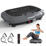 HOTWAVE Vibration Plate Exercise Machine - 450 LBS Capacity, 120 Speed Levels, 60Hz High Frequency Vibration Platform with Resistance Bands, Portable Indoor Home Workout Whole Body Workout Fitness Equipment, Indoor Fitness Equipment