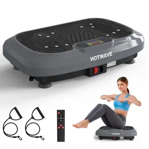HOTWAVE Vibration Plate Exercise Machine 450 LBS Capacity 60Hz High Frequency 120 Speed Levels Resistance Bands for Home Gym summerwins
