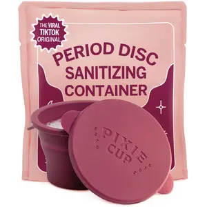 Pixie Menstrual Cup Compact Sterilizer for Feminine Care - Good for Public Restrooms, Camping or Dorms - Collapsible Cleaner Container for Your Menstrual Disc & Period Cup - Microwavable - Reusable