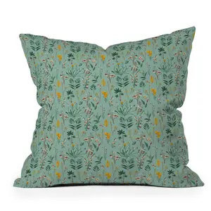 16" x 16" Holli Zollinger Zarah Wildflower Outdoor Throw Pillow Green - Deny