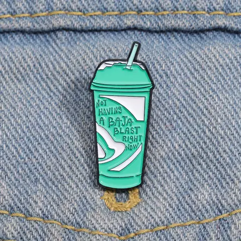Drink Design Brooch, Fashion Alloy Badge for Daily Clothing Decor, Casual Clothes Accessories for Men & Women, Fashion Accessory, Alloy Brooch Pin