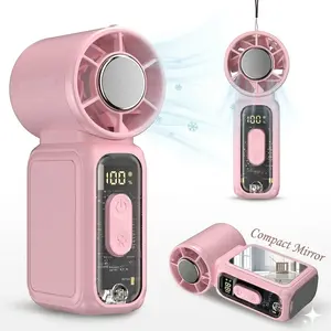 2026 New Ice Fan Portable Handheld High Speed Fan 199 Adjustable Levels Foldable for Summer Travel Vacation Essentials& Outdoor Activities, Small Personal Fan for Women's Makeup, Cool fan