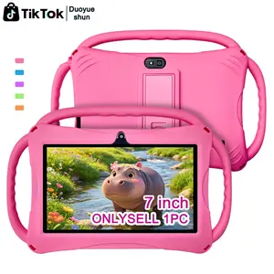 Cute Summer 7-Inch Smart Tablet for Kids & Students, 5G High-Speed WiFi, 2-in-1 Study & Office, HD Full Screen, Front & Rear Dual Cameras, Full-Body Shockproof Case, Early Learning + Entertainment, Online Class Ready, Gift for Easter/Halloween/Christmas