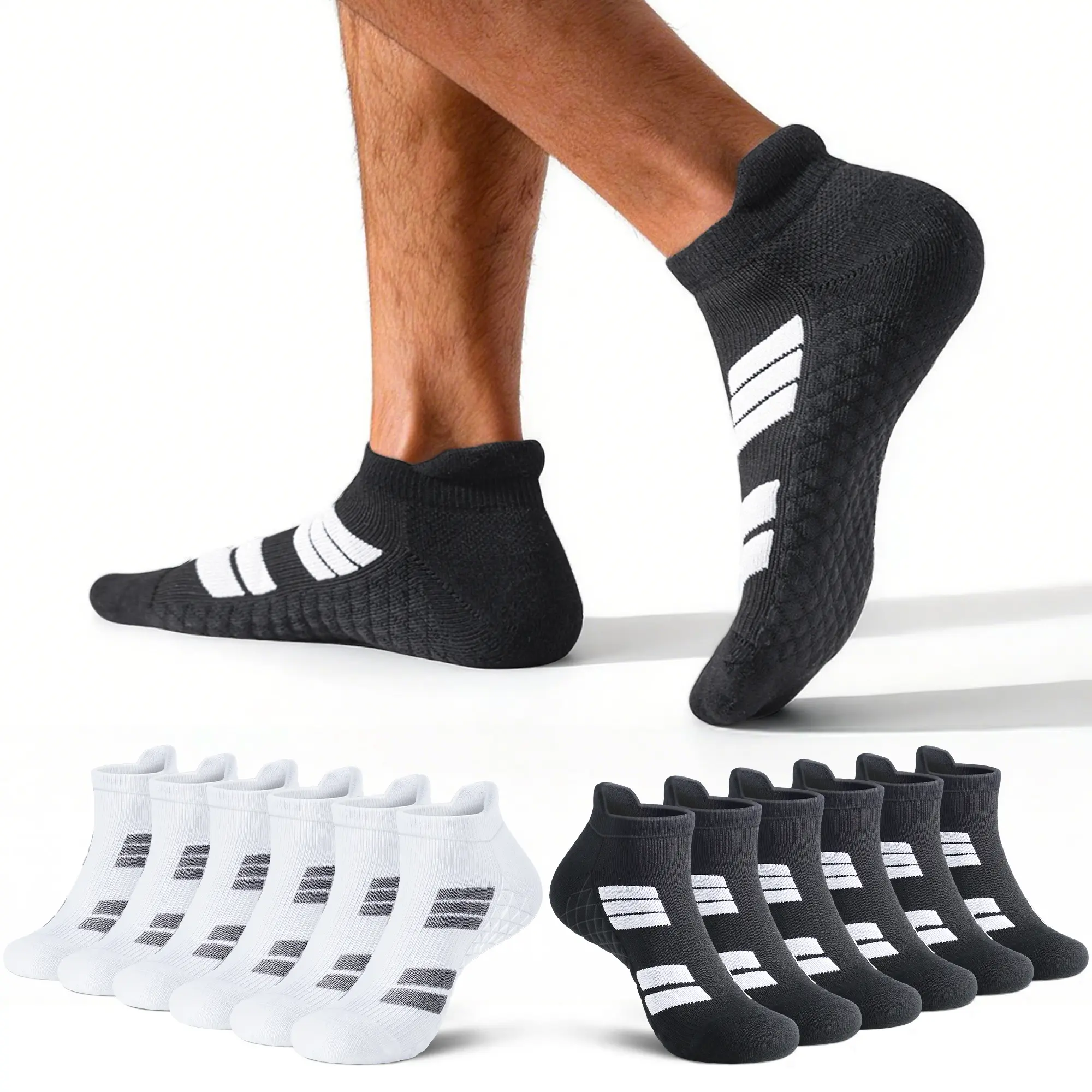 12 pairs of unisex ankle socks — moisture-wicking, cool touch, breathable, comfortable fit; casual sports socks suitable for outdoor hiking, running, basketball, wearable year-round; an ideal Halloween/Christmas gift.