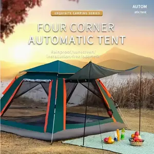 4-6 Person Family Automatic Instant Setup Camping Tent - All-Season Tent, Waterproof & Windproof Tent for Camping, Hiking, Fishing, Hunting, Travel, Outdoor Shelter, Campers Accessories