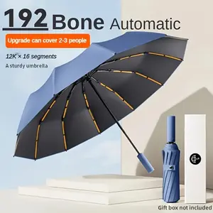 Extra Large Automatic Folding Umbrella - Windproof, Water-Repellent, Sunshade, Dual-Purpose, Carbon-Fiber Handle, Stainless Steel Ribs, Pongee 190T Cloth - Perfect For Business Men And Mature Users