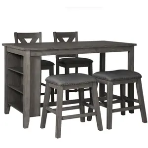 5pc Counter Height Set in Dark Grey