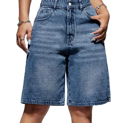 Oversized Denim Shorts Women TikTok Shop