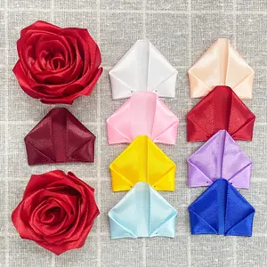 150pcs Premade Ribbon Rose Petals - Handcrafted Eternal Artificial Silk Flowers for DIY Bouquet, Wedding, Festival Gift Making Craft Materials  Decorative