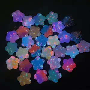 Chubby Colorful Star【No hole，Handmade DIY jewelry, glow-in-the-dark firefly resin beads】