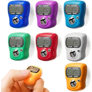 Sewery Electronic Finger Tally Counter 7-Pack, Mini LCD Digital Display Tally Counter, Handheld Counter Clicker Pitch Counter for Coaching, Knitting, Lap, Fishing, Golf and Row
