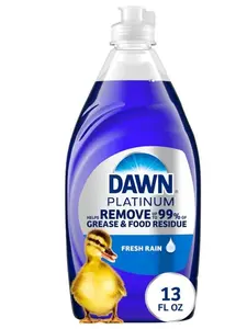 Fresh Rain Scent Liquid Dishwashing Detergent, Powerful Dawn Dish Soap for Tough Grease Removal, 13 oz