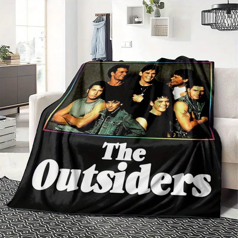 Super Soft Flannel Custom Print Blanket - The Outsiders Themed Artwork Digital Printing, Machine Washable, All-Season Cozy Throw for Sofa Bedroom, Gift Option, Custom Print Blankets, All Season Blankets
