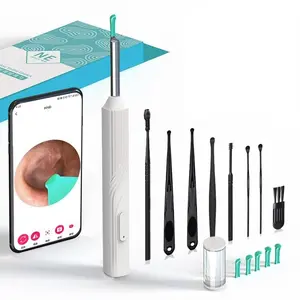 Ear Canal Cleaning Tool with Camera LED Light, Earwax Remover Kit for Kids & Adults, Includes Ear Spoon & Digging Tools, Safe for iPhone iPad Android