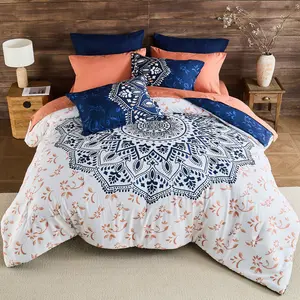 6/9 piece BIAB Ava Comforter Set – Reversible Medallion Comforter, Sheet Set with Pockets, Ultra Soft Bedding