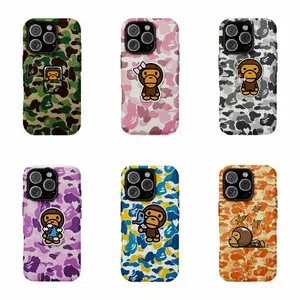 Bape Protective Camo Streetwear Phone Case Suitable for iPhone 17/16/15/14/13/12/11 Pro Max/Plus Impact Resistant Hard Case with Impact Dispersion Technology & Flexible Rubber Liner Glossy Finish UV Protected 2-Piece Design