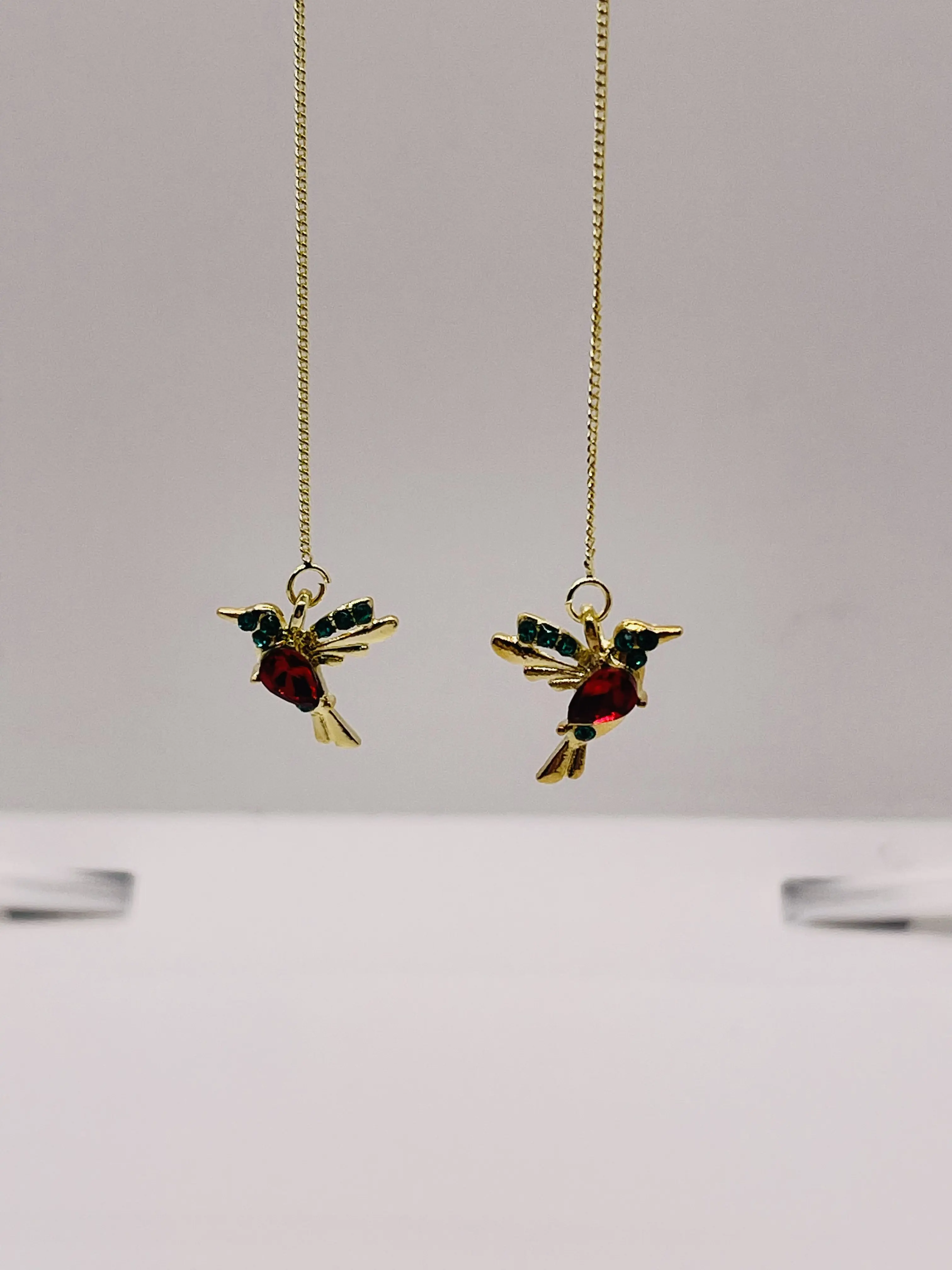 Hummingbird Dangle Earrings for Women, Animal Theme Jewelry with Gemstone Accent, Lightweight & Tarnish-Resistant Gift, Animals, Birds, Stainless Steel Jewelry, Hypoallergenic Earrings Set, Inspirational, Drop Shape, Unisex Wear, Plain