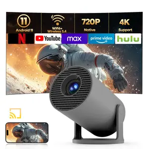 HY300Pro Projector 290ANSI Lumens 8K/4K/1080P Decode Auto Keystone Correction 2.5&5.8G Dual WiFi6 Smart Android 14 BT5.4 Native 1280*720P Built-in Speaker Portable Home Cinema Movie