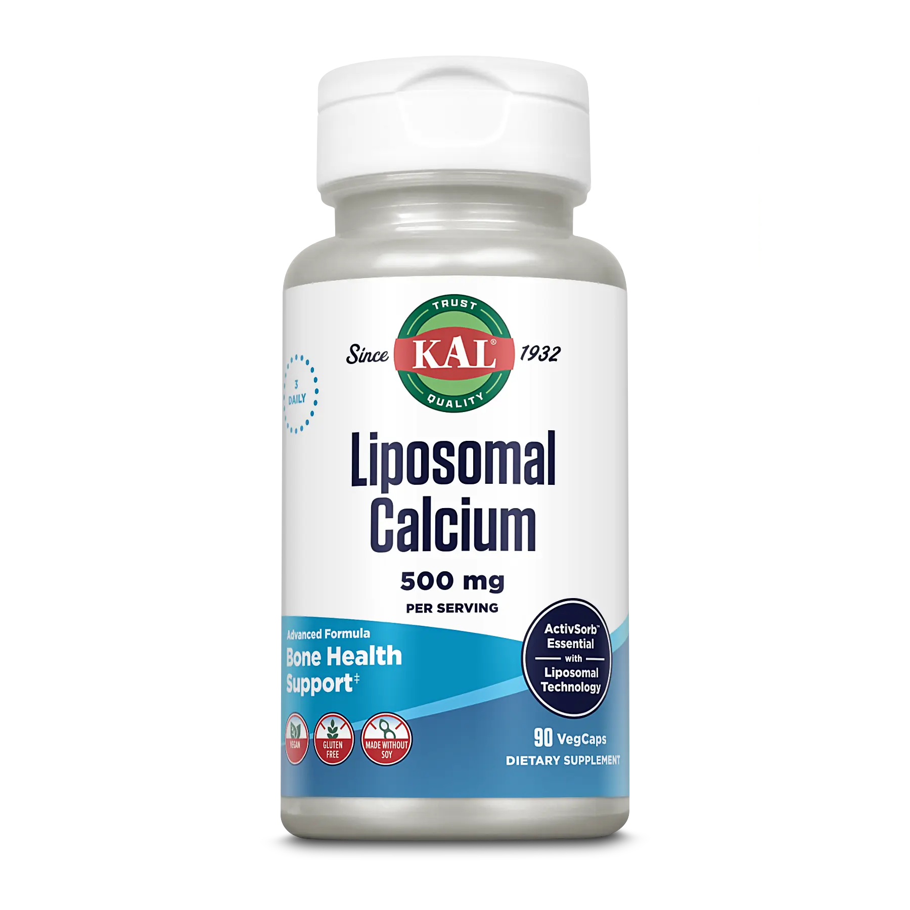 KAL Liposomal Calcium 500 mg Dietary Supplement for Health Support in Original Vessel Healthcare Fitness
