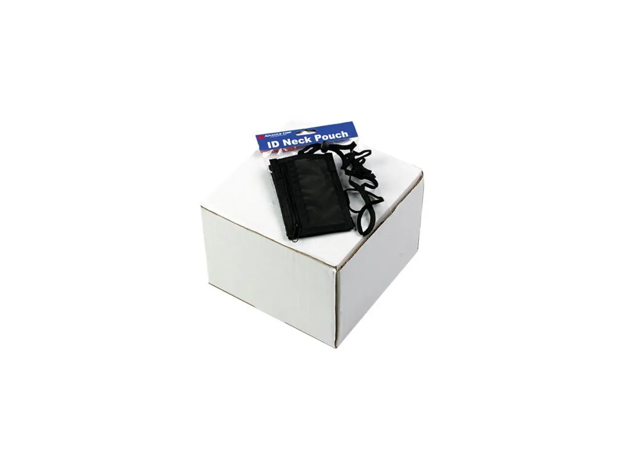 Advantus 75453 ID Badge Holder w/Convention Neck Pouch, Vertical, 2 1/4w x 3 1/2, Black, 12/PK
