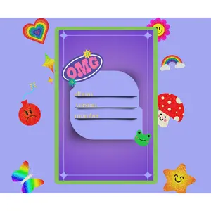 Purple Heart Kpop Photo Card Binder Fillers - Stylish Purple Heart Design with Glittery Stars for KPOP Fans