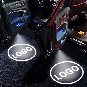 2 LED car LGO door welcome light, universal HD projector lamp, laser car door shadow light, car accessories, projection laser atmosphere, wireless courtesy LED light projector car threshold flexible led custom interior new welcome lamp sensor