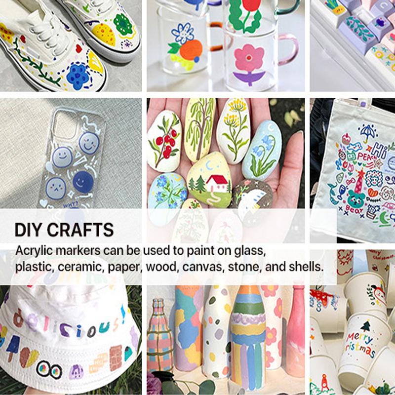 [JusArt] 72/48/36 Colors Acrylic Paint Markers Set (Painting Bag), Waterproof Flexible Tip Acrylic Markers, Premium Paint Pens for Various Surfaces, Acrylic Paint Markers, Markers for Coloring, Art Supplies, Acrylic Marker, Coloring Supplies