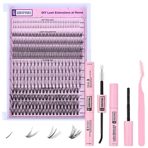 DIY Spike Lash Clusters Kit with Bottom Lashes, D Curl Individual Lashes with Lash Bond & Seal, Lash Remover, Lash Tweezers, DIY Lash Extension Kit - 7D Spike Fans, Volume Lashes, 20D Natural Lash Clusters Wispy