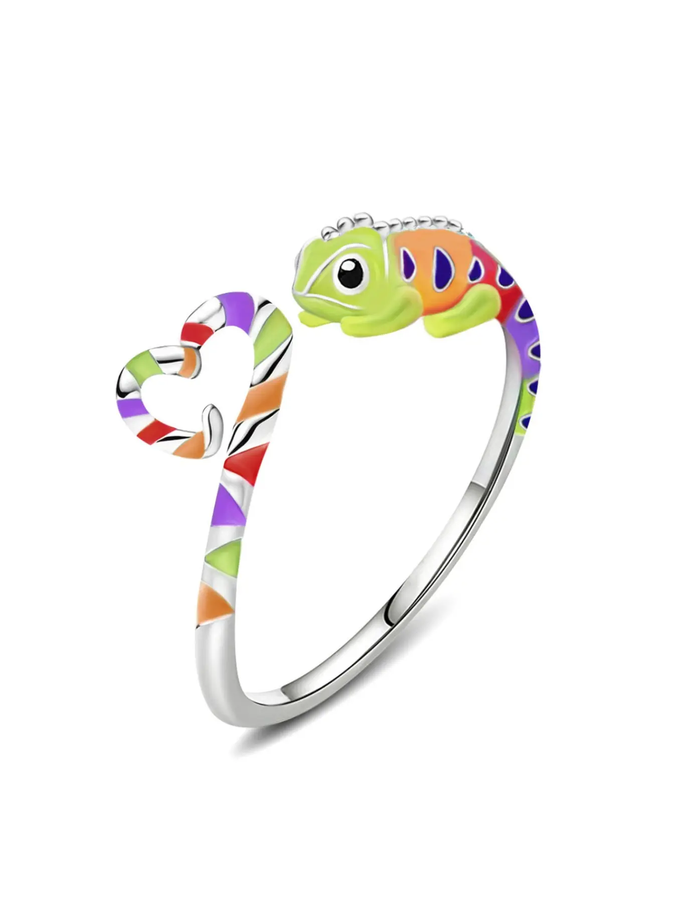 1 PC Cute Chameleon Open-ended Zircon Ring, Adjustable Open Rings, for Women Fashion Jewelry for Festival Party Daily Clothing Decor Wedding Engagement Eternity Band Ring Anniversary Party Birthday Valentine's Day Gift for Girlfriend