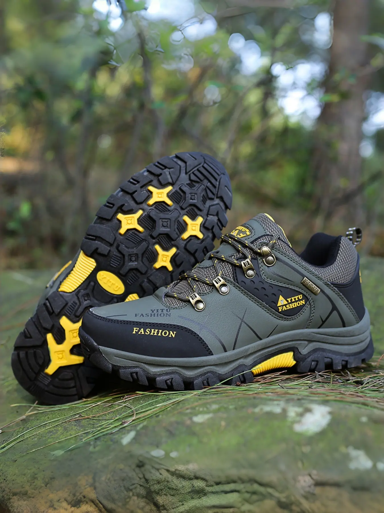 Men's Hiking Shoes | Breathable & Slip Resistant | Durable Outdoor Trail Sneakers for Work, Lightweight Hiking Shoes Hiking Footwear