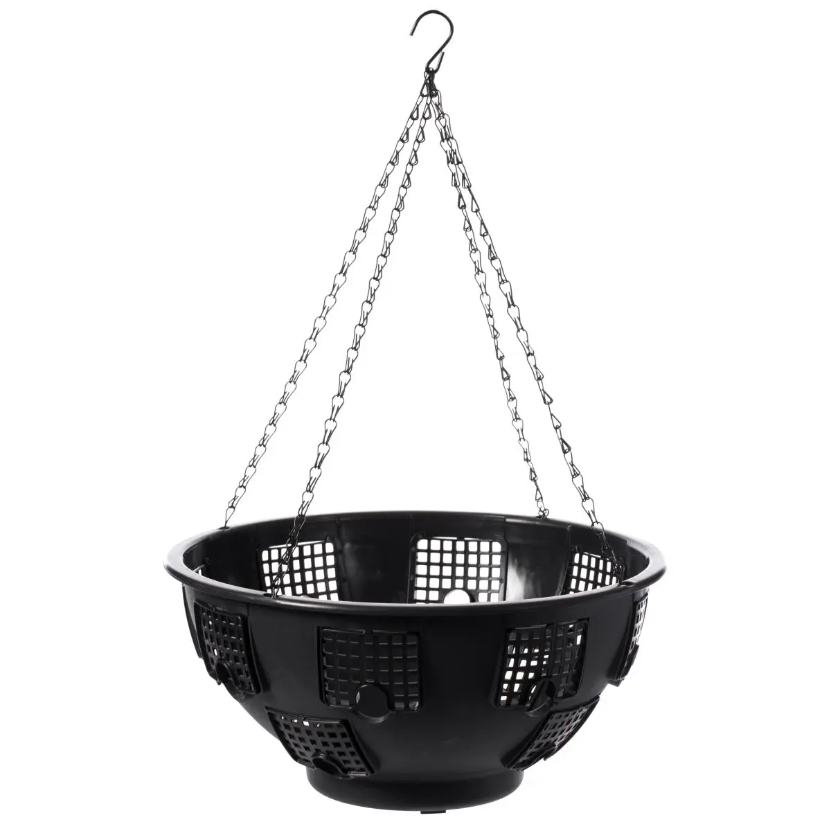 Gardenised QI004074 Lace Hanging Planter - Durable Plastic Hanging Basket Plant Decor, 23" H x 15" W x 15" D, 2 lbs, for Tomatoes & Flowers, Balcony Outdoor Use (Black), Hanging Baskets