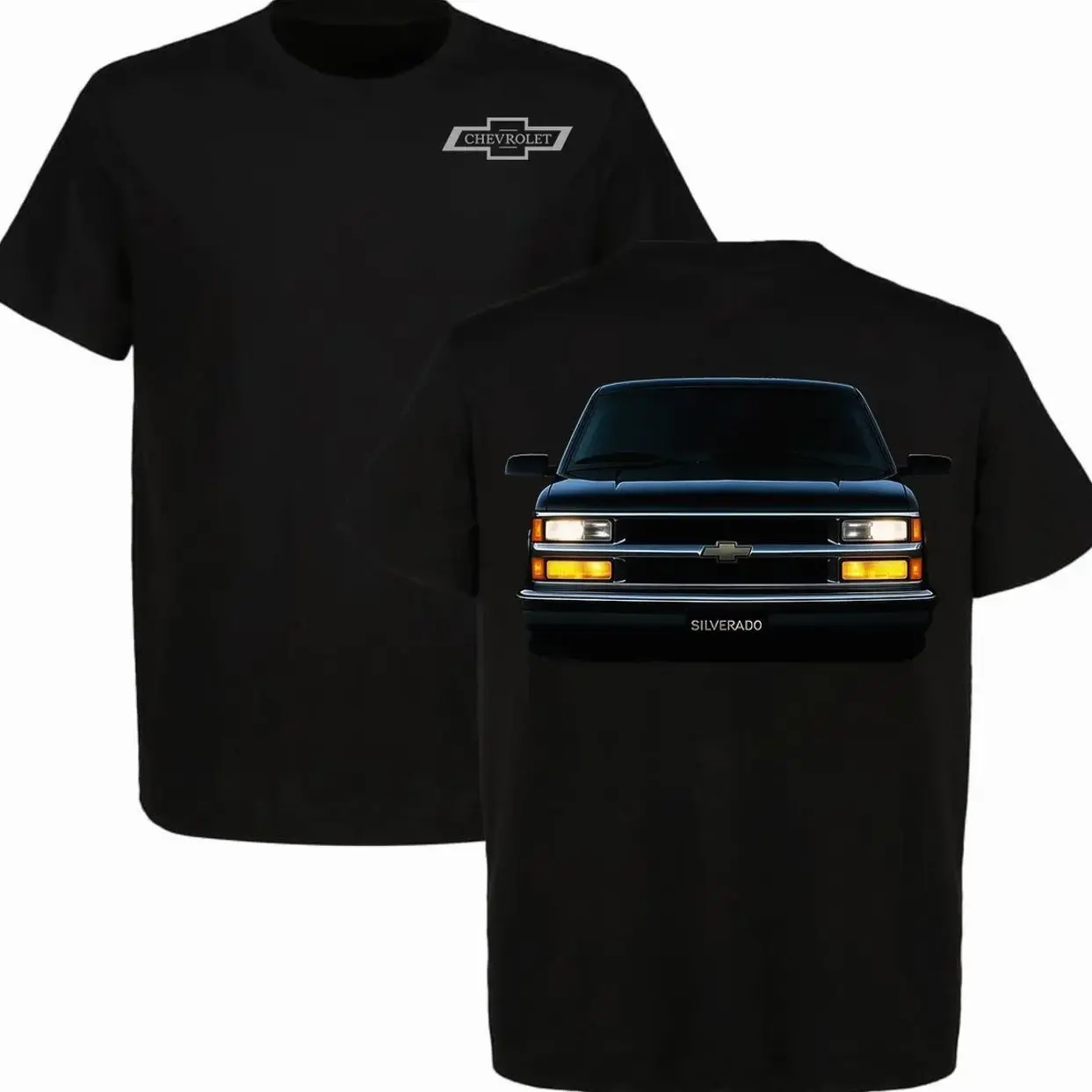 OBS Truck Chevy Silverado 2-Sided Tee Crewneck Short Sleeve Cotton 2-Sided T-Shirt Car Enthusiast Style Perfect Gift For Him For Her MV