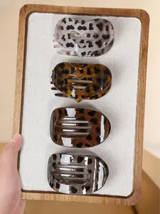 4pcs Large Flat Hair Clips for Women, Heart Cutout Design, Non-Slip, Suitable for Dense/sparse Hair, Casual Elegant Style Flat Claw Clips, Hairpins